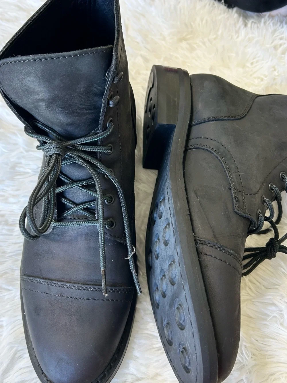 Thursday Boot Company Black Leather Lace-Up Boots